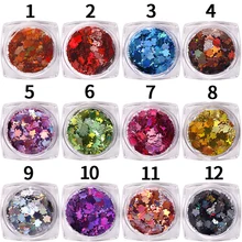 3D Кленовые Листья Форма лазера металла 1 г/кор. ногтей Блестки для ногтей искусство Deocorations хроматические красоты голографические блестки советы