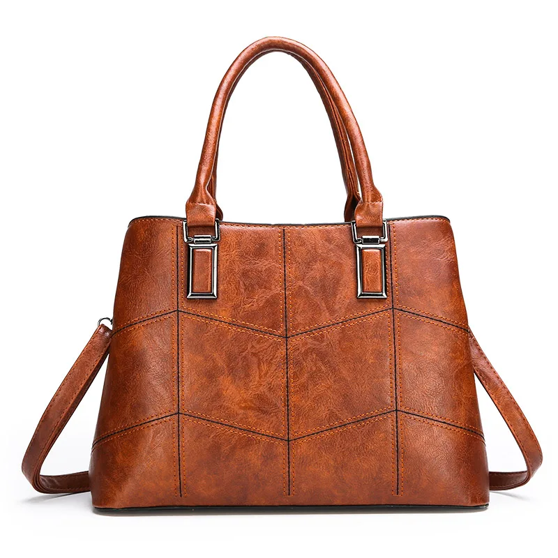 Большая вместительная сумка-тоут от известного бренда, кожаная сумка-мессенджер через плечо для девочек, зимний стиль, сумка-мессенджер через плечо - Цвет: brown