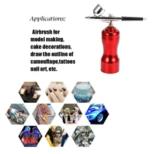 KKMOON Lightweight Mini Size Portable Beautiful Spray Gun Airbrush Set Air Compressor Kit for Art Painting Tattoo Craft Cake