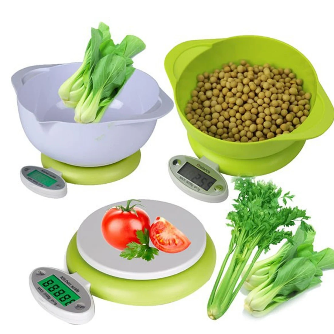 

High 1pcs Useful Practical 5Kg/1g LCD Display Digital Scale Electronic Kitchen Food Diet Scale Weight Tool With Tray