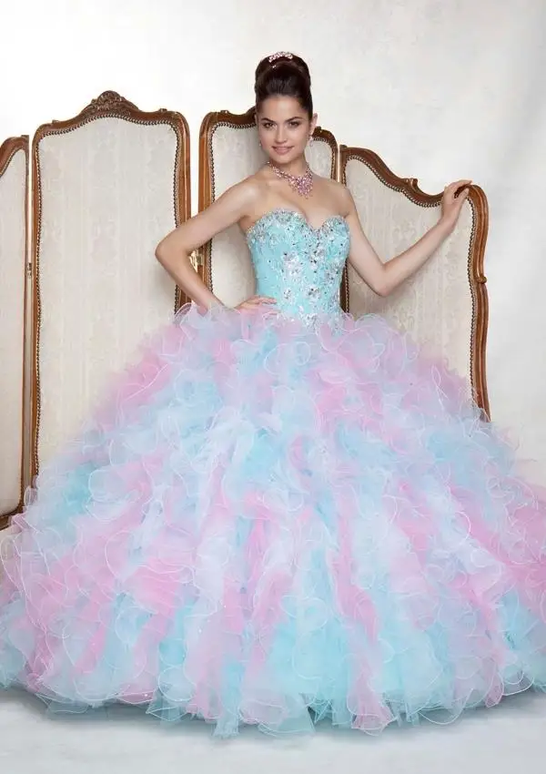 quinceanera rainbow dresses