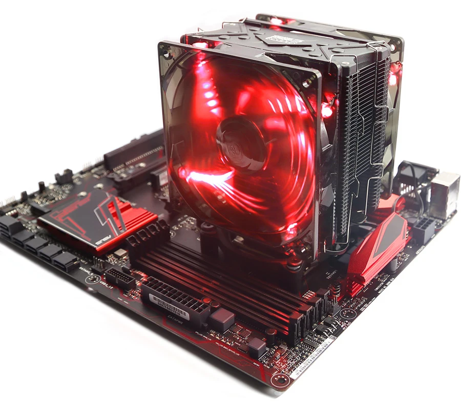 Pccooler CPU cooler 5 heatpipes LED 4pin quiet for AMD am3