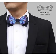 Новая Мужская мужчина модные дизайн печатных черный галстук деловая Повседневная замуж жениха дружки бабочка