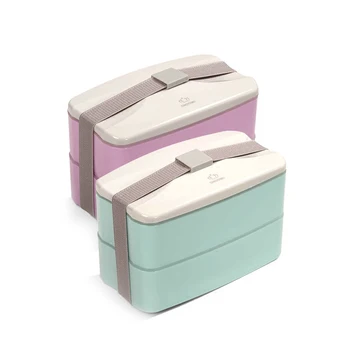 

Japanese Bento Box Double layer Lunch Box With Spoons Portable Food Storage Container Microwavable Office School BPA Free
