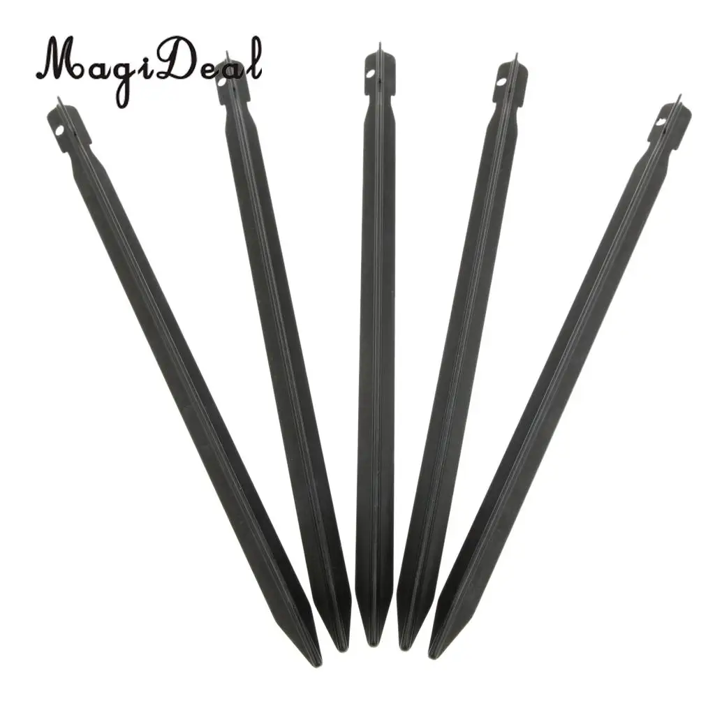 5pcs 23cm Aluminum Camping Tent Stakes Pegs Triangle Ground Nails Outdoor Hiking Beach Garden Park