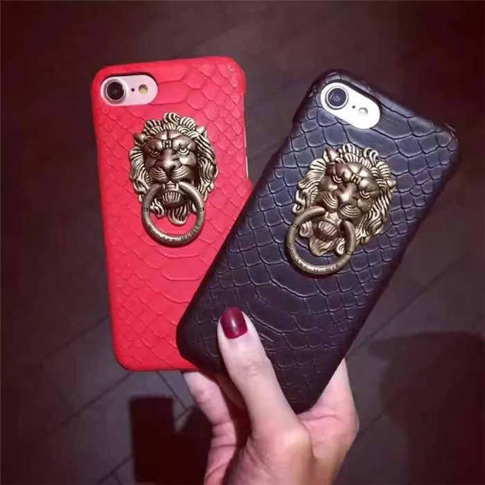 Luxury lion head metal buckle hard shell anti slippery slippery