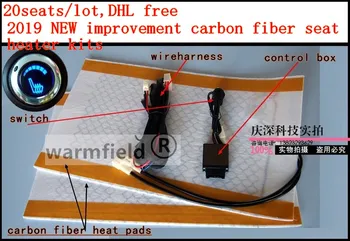 

DHL FREE,20seats/lot,2019 NEW carbon fiber seat heater kits with round three positions switch/car heater