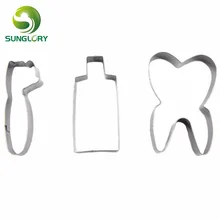 3 шт. зубная щетка из нержавеющей стали резак для печенья зубная паста форма для печенья DIY мусс кольцо помадка Инструменты для выпечки зуб бисквит штамп