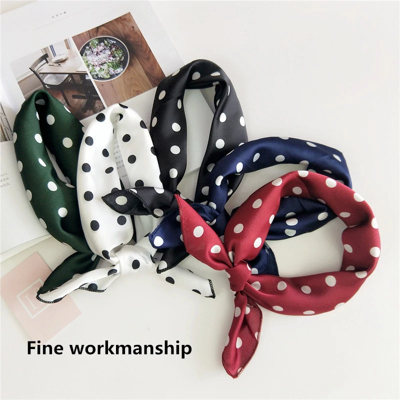 Hot Sales Silk Hair Head Neck Feel Satin Scarf Square Letter Scarf Elegant Women's Collar Handkerchief Bandana Ladis hijab