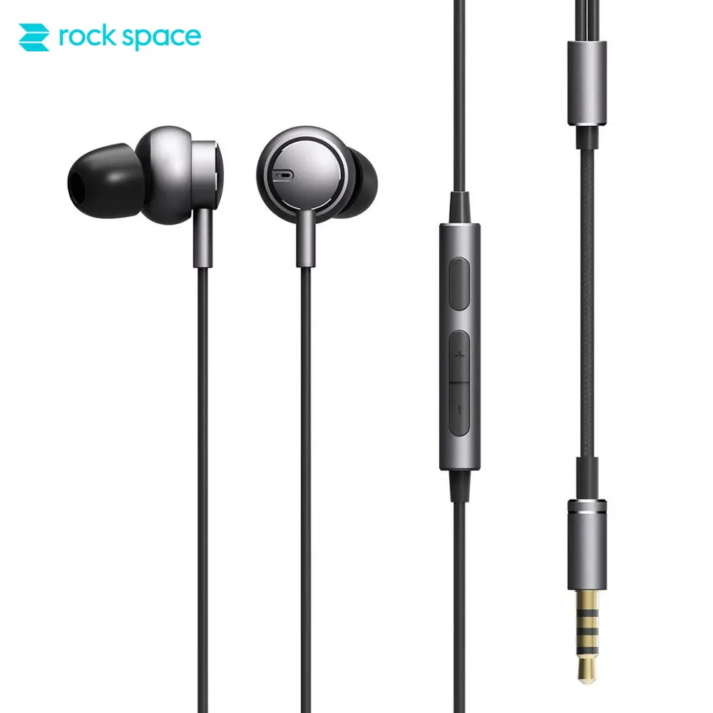 

ROCKSPACE Mubow Stereo Earphone With Mic In-Ear Headset For Sony Xiaomi 3.5mm Aux Noise Cancelling Metal Microphone Stereo Sound