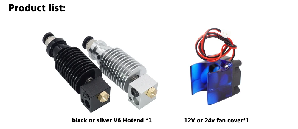 Части 3d принтера E3D V6 Hotend высокотемпературная версия j-головка 0,4/1,75 мм Насадка дистанционного экструдера аксессуары 12 в 24 В