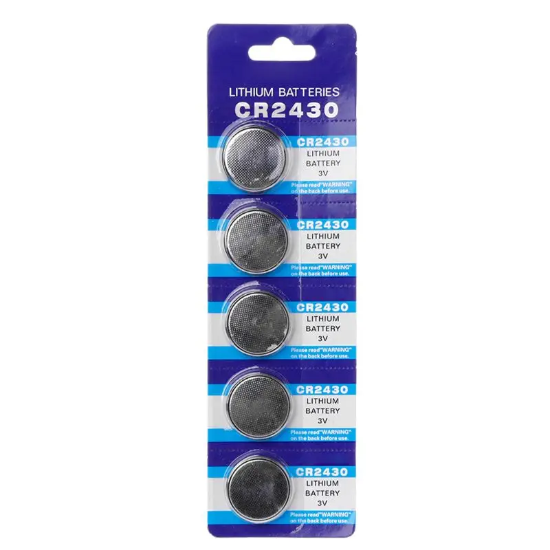 

5PCS Button Battery CR2430 3V Electronic Lithium Coin Cell Batteries DL2430 BR2430 ECR2430 KL2430 EE6229 Watch Toy Headphone