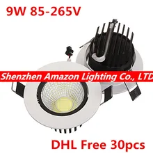 Заводская распродажа! COB светодиодный потолочный светильник 900 люмен COB направленный свет с драйвером 85-265 в 30 шт./лот DHL/FedEx бесплатно