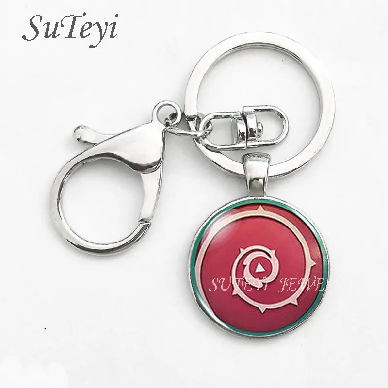 

US Animax Steven Universe Shield Cabochon Mens Handmade Fashion Key Chain silver Pendant steampunk Jewelry Gift women Key Ring