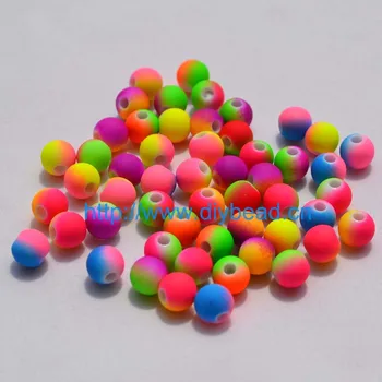

100pcs/lot DIY Fashion Bracelet Department Spray Painted Mix Color Acrylic Beads 8MM Round Shape Double Color Round Beads