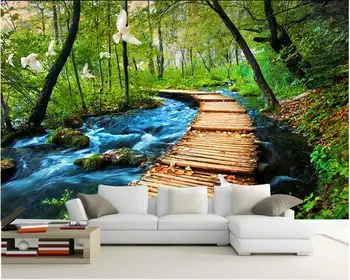 

3d wallpaper custom mural non-woven 3d room wallpaper Wood pigeon bridges 3D TV backdrop mural photo 3d wall mural wallpaper
