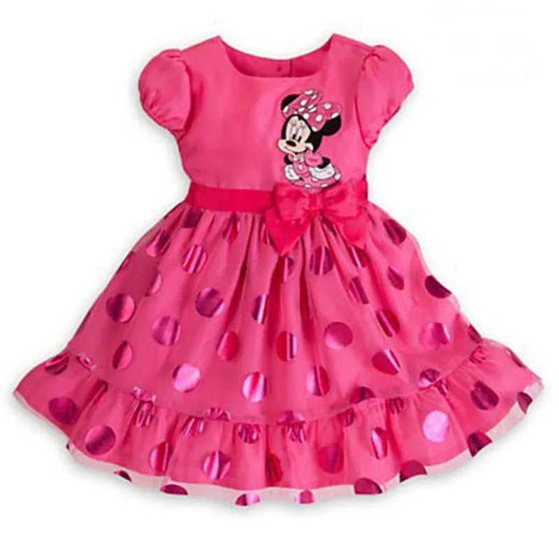 

Minnie Mouse Costume Kids Minie e Mickey Dress Girls Lace Dot Bow Mini Dresses Ball Gown Short Sleeves Children Party Dress