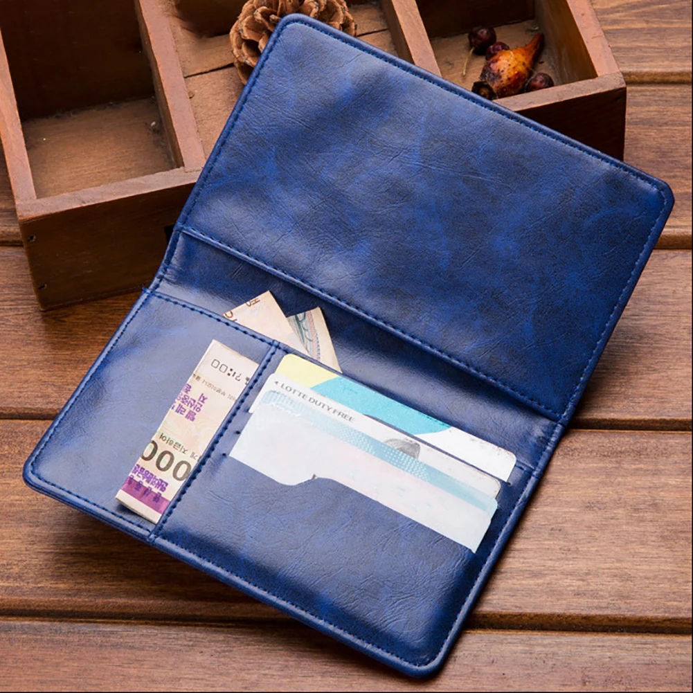 Модный Ретро однотонный кошелек из искусственной кожи с отделением для паспорта и кредитных карт
