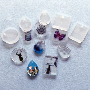 5 шт./компл. отверстие кристалл силиконовые формы DIY смолы ювелирных кулон решений плесень украшения ручной работы Инструменты DIY Craft - изображение