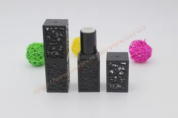 

12.1mm black hollow empty plastic square shaped Lipstick case,Lip Balm Tube Empty High Quality Plastic Lipstick Tube
