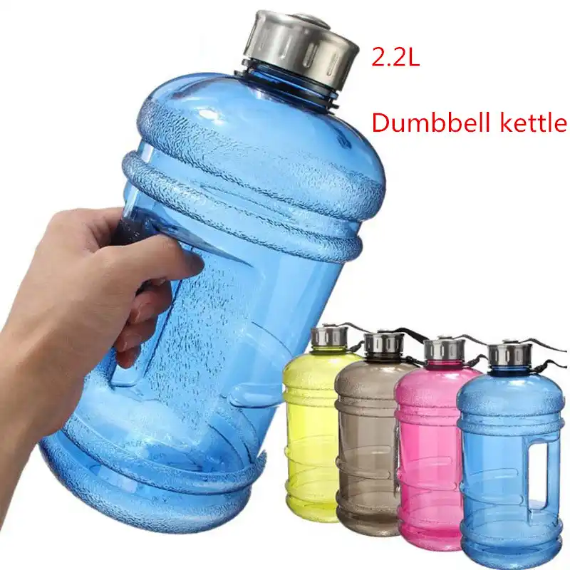 2.2L большой емкости бутылки воды на открытом воздухе спорта тренировочный лагерь тренировки Тренажерный зал Фитнес Бег половина галлон Спорт чайник - изображение