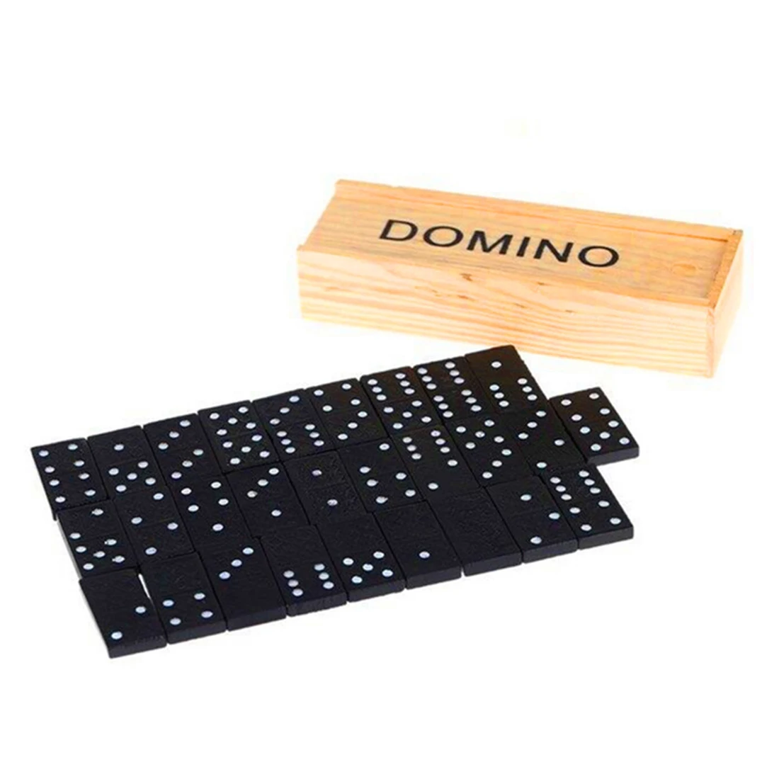 

28Pcs Dominos Board Games Teaching Aids Educational Toys For Children with Wooden Box - Black