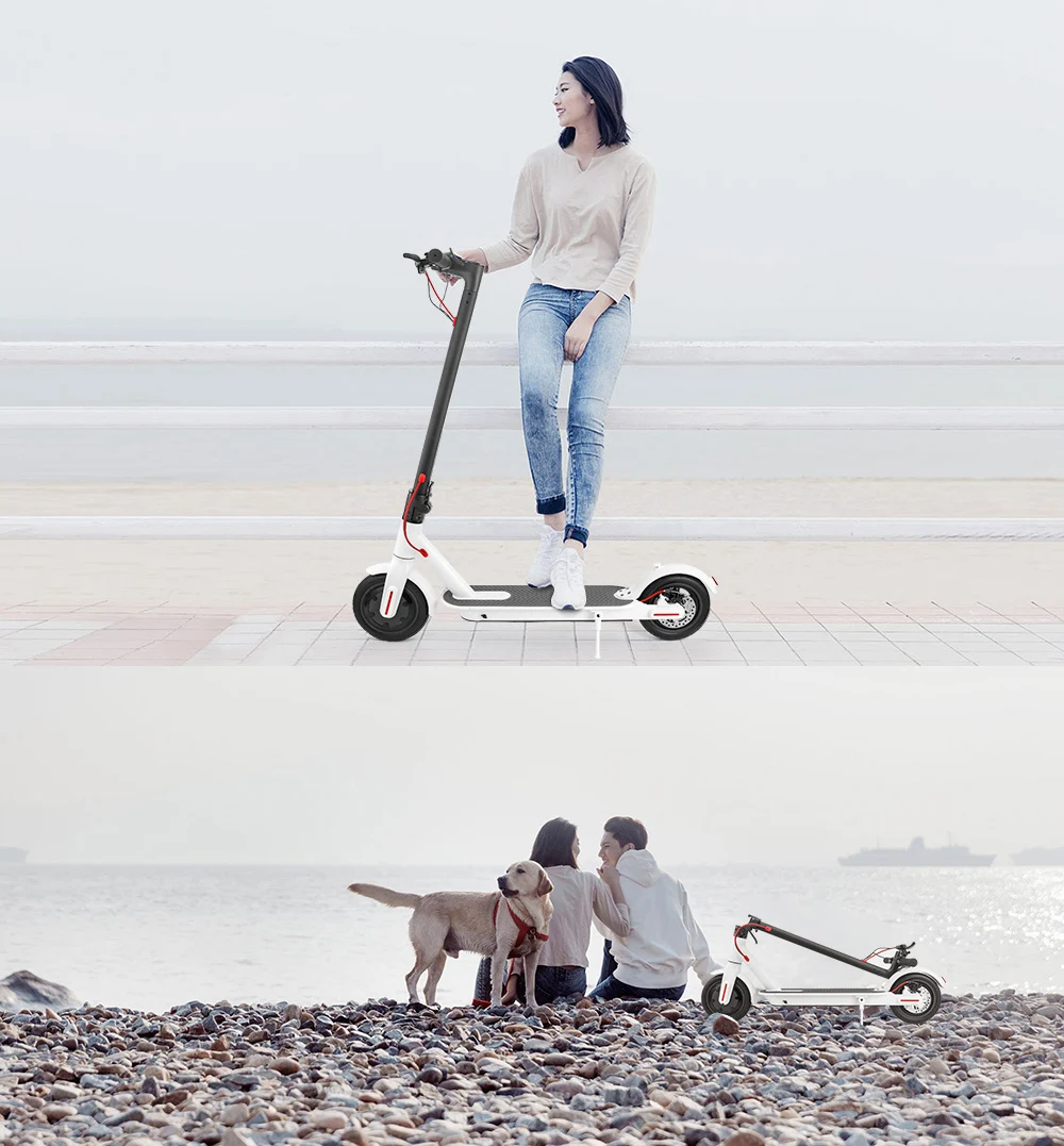 Discount RU DE 8.5 inch Two Wheels Electric Scooter Folding Smart Electric Longboard with LED light BL WH KV986 25Km/h 11