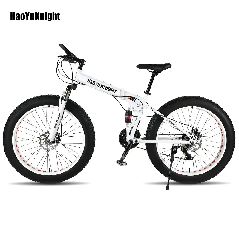 Flash Deal 26 inch beach snow bike large rough width 4.0 tires men and women adult students folding variable mountain bike Free Delivery 1