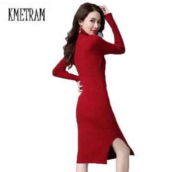 

Turtleneck Slim Winter Dress Women Cashmere Sweaters Vestidos Black Sweater In Women's Pullovers Vestido Sexy Dresses WUJ1213