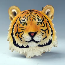 Ретро лев тигр Волк стены виселицы 3D Халат с капюшоном в виде животного искусства дикой природы Скульптура фигурки винный шкаф Гостиная настенные украшения R672