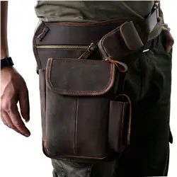 Кожа Для мужчин Многофункциональный Мода Повседневное Messenger плечо Crossbody сумка дизайн дорожная пояс упаковка падение ноги сумка 3106d
