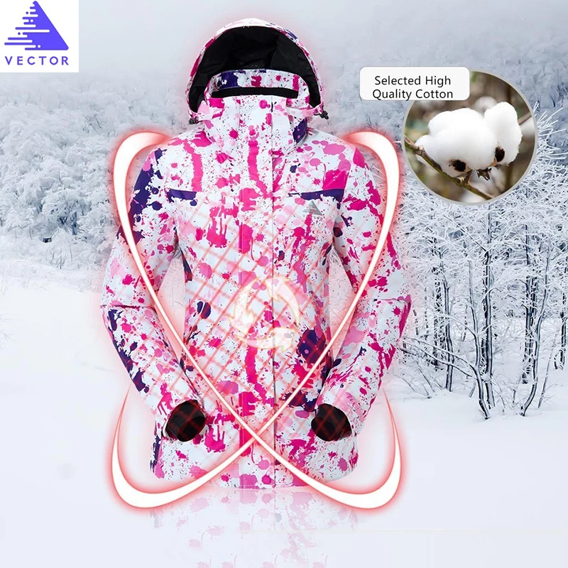 ناقلات العلامة التجارية النساء سترة تزلج يندبروف ماء دافئ جواكت شتوية ملابس التزلج على الجليد في الهواء الطلق الرياضة الثلوج معطف