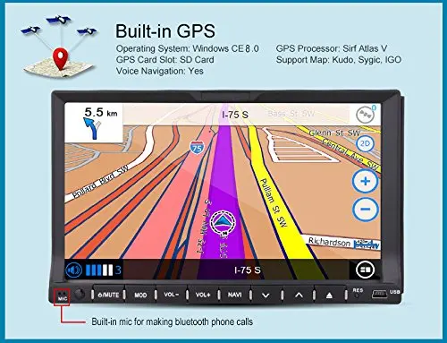 Flash Deal New GPS Navigation Map + Back Camera +In Deck 7" Double 2 DIN Car CD/DVD Player Radio IPOD Navigation GPS Car Stereo PC USB/SD/B 3