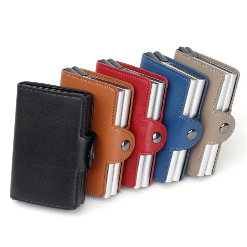 

Fashion RFID Blocking Card Holder Men Women Auto Pop-up Business Card Case PU Leather ID Credit Card Wallet Bag Coin Purse PJ