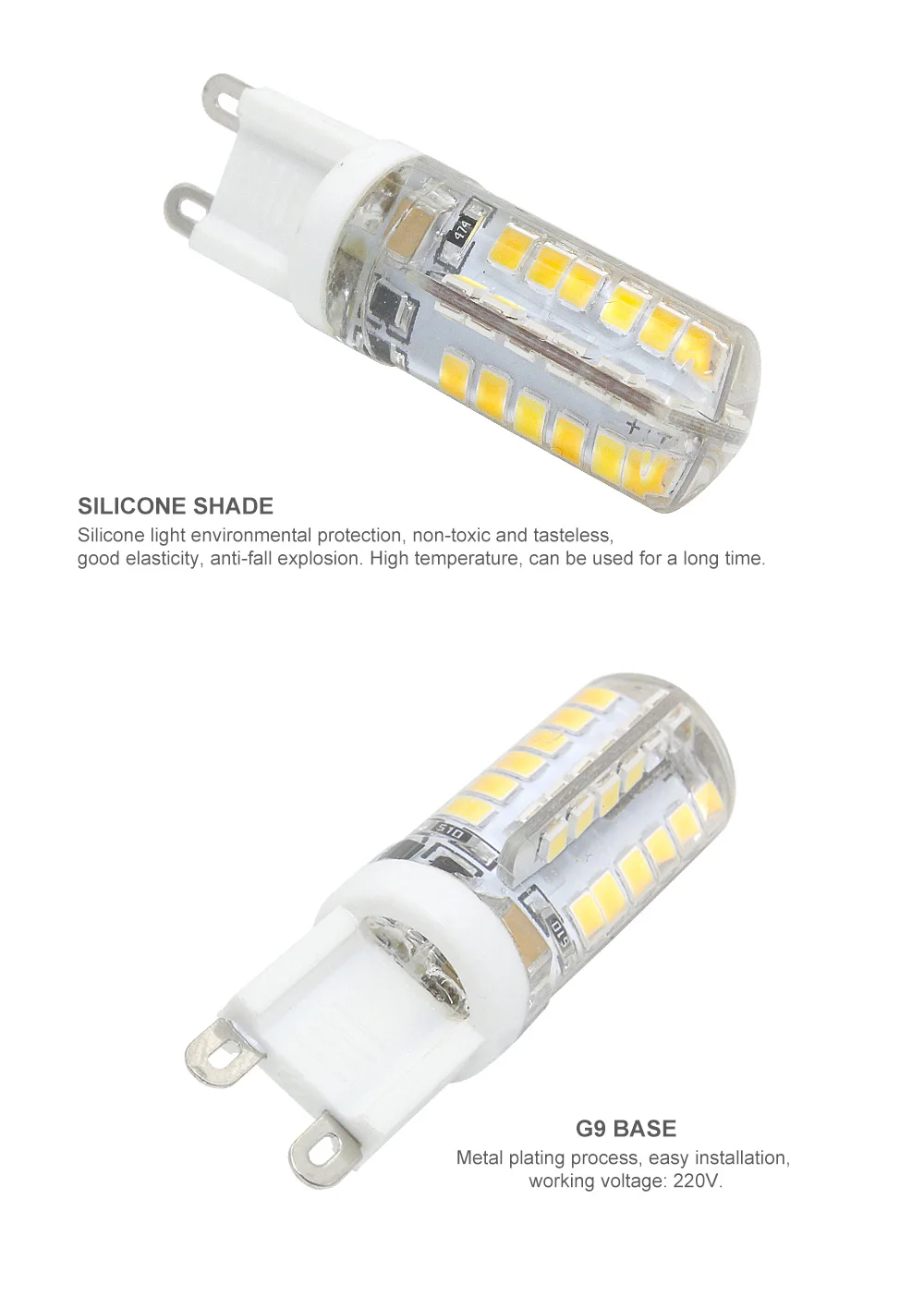 1pcs Silicone Ampoule G9 LED Corn Bulb AC 220V Spotlight lamp 48 64 104 152leds Replace 20W 30W 40W 50W Halogen light Lamparas