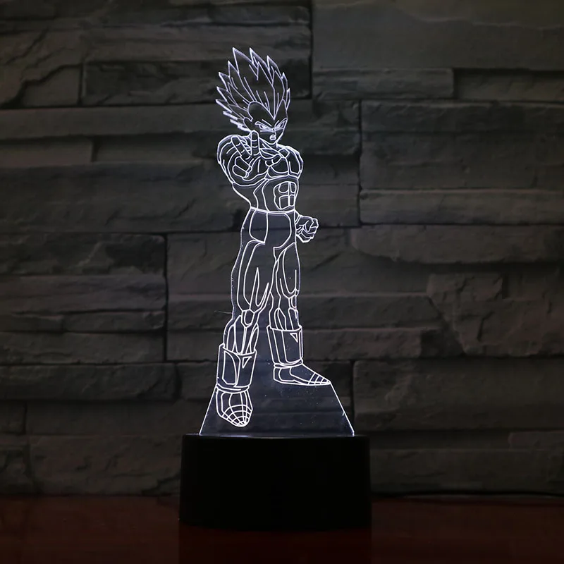 Фигурка "Dragon Ball" атмосферная настольная лампа Lampara Супер Saiyan Goku Usb 3d светодиодный ночник прикроватный сенсорный Сенсор освещение лампа