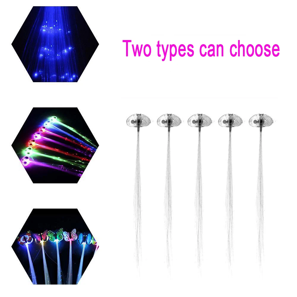 Flash LED Wigs Glowing LED Hair Braid Clip Hairpin Decoration Ligth Up Show Easter Party supplies Hair Accessory headdress