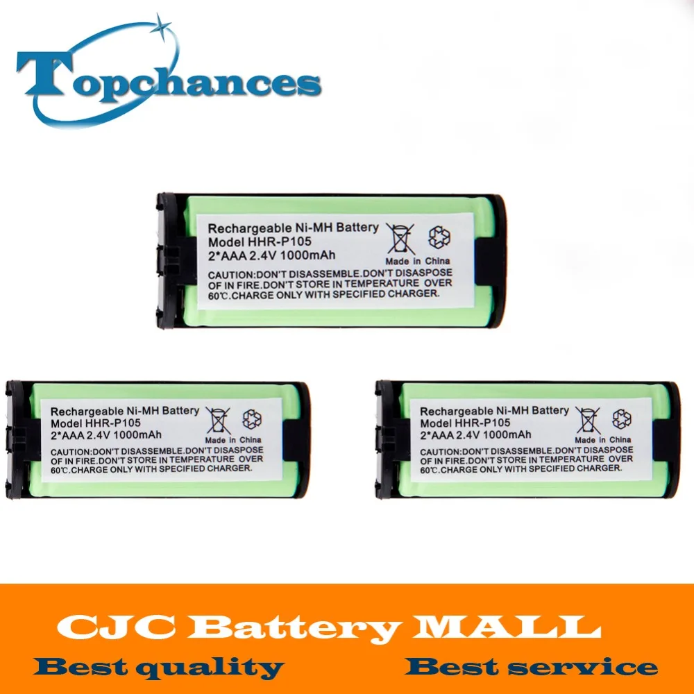 

3 x 2.4V 1000mAh Home Cordless Phone Battery for Panasonic HHR-P105 HHRP105 New