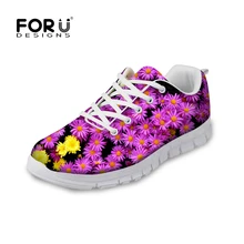 FORUDESIGNS/Осенняя обувь на плоской подошве с цветочным принтом; женская повседневная обувь на шнуровке; тапочки для отдыха на плоской подошве для девушек