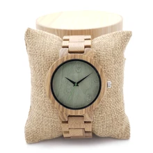 Bobobird D07P Мужские Бренд Дизайнер Зеленый Дерево Циферблат Полный Зебра Деревянный Кварцевые Часы Японии 2035 Miyota Движение Часы для Мужчин женщины