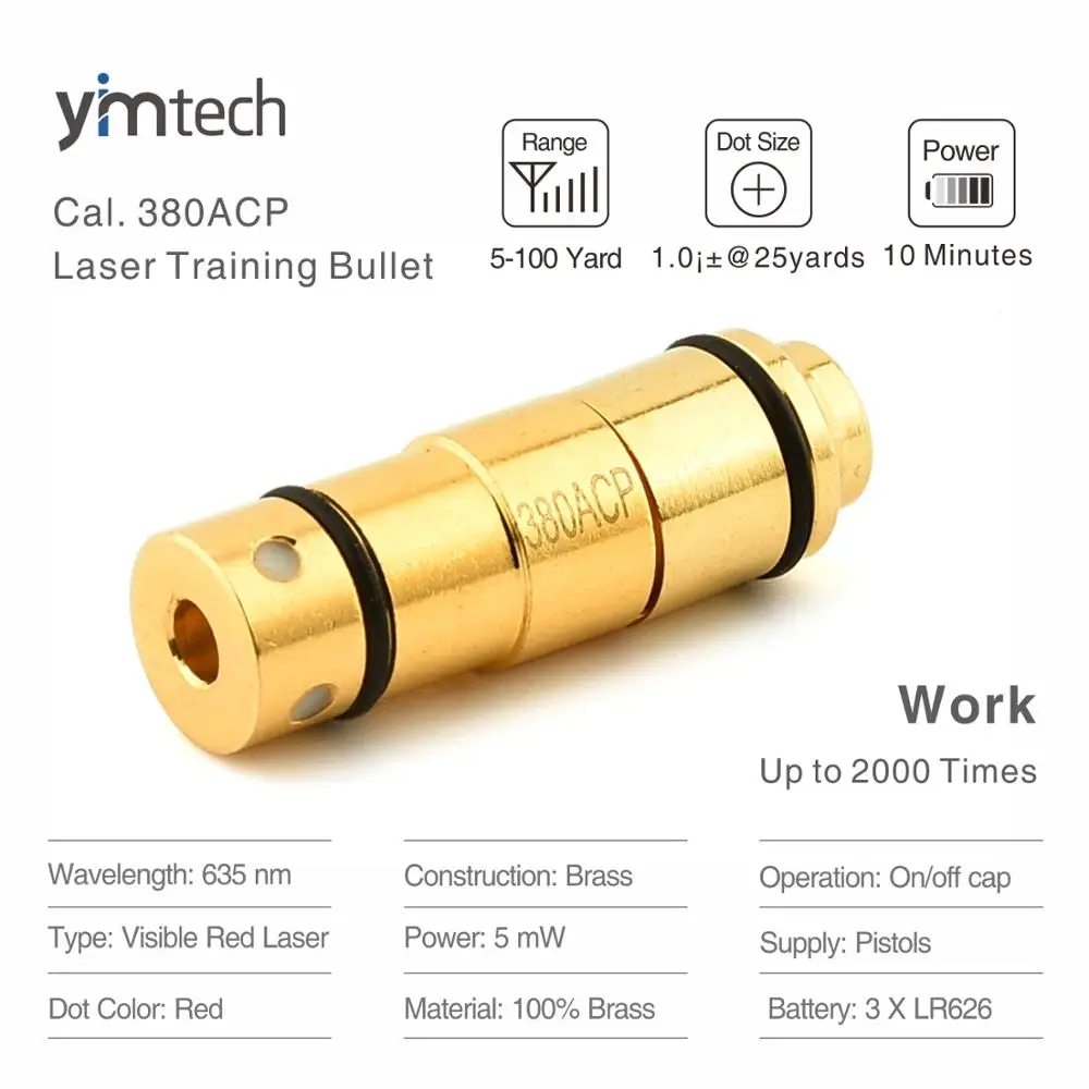

2019 New Design 380ACP Training Bullet Laser, Red Dot Laser Bullet, Trainer Cartridge Laser