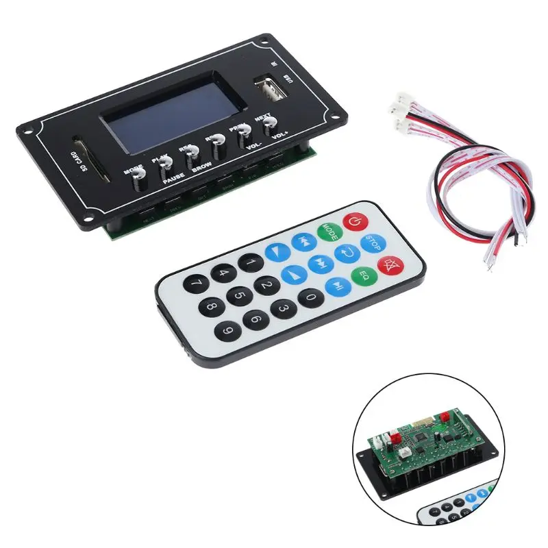 

Bluetooth MP3 Decoding Board Module LED USB / SD / MMC WAV Recording AUX FM