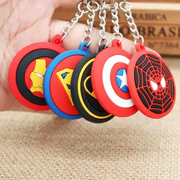 

PVC soft plastic 3D stereo car keychain super hero cartoon character key ring car key pendant interior accessories gift