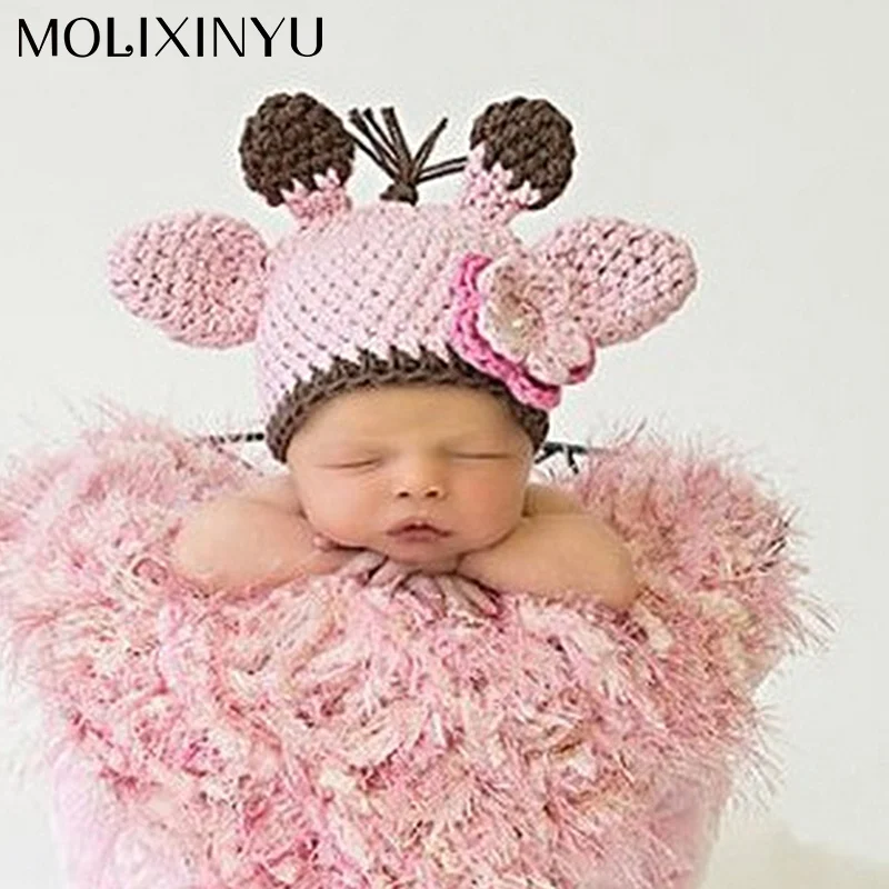 

MOLIXINYU Fashion Newborn Baby Photographic Prop Photo Cute Hat Soft Baby Photo Crocet Knit Newborn Baby Girls Clothing