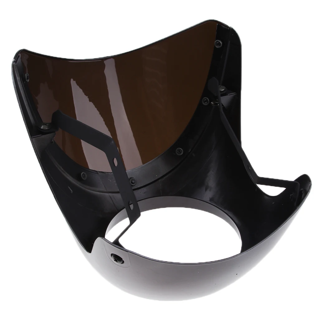 Retro Cafe Racer Style 7'' Headlight Lamp Handlebar Fairing Windshield Universal Less Turbulence Improves Stability