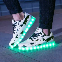 7ipupas Led shoe Black stars Colors men glowing shoes fashion Unisex led light shoes Zapatos Hombre