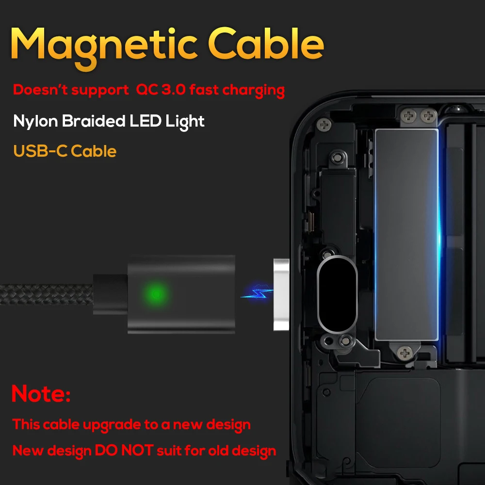 TOPK F-Line Магнитный кабель usb type C 5 в 2.4A нейлоновый Плетеный Светодиодный индикатор USB C магнитное зарядное устройство, кабель для телефонов usb type-C