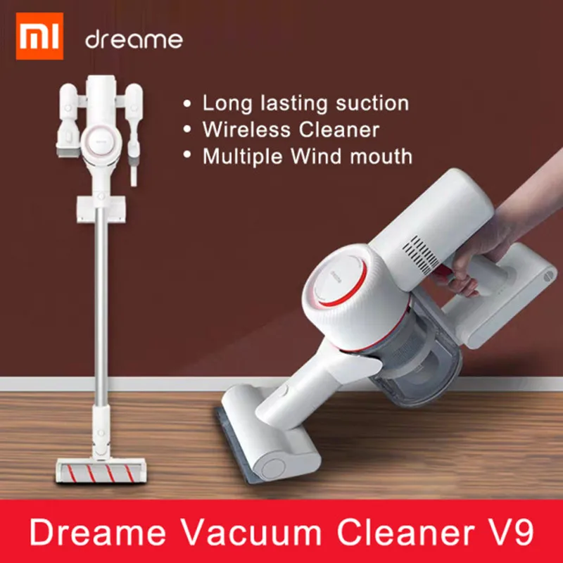 

2019 Xiaomi Dreame V9 Vacuum Cleaner Handheld Wireless Cordless Stick Aspirator Strong Suction 400W cyclone Dust Collector Home