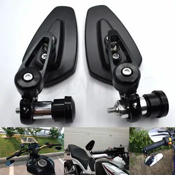 

Universal 7/8"" 22mm handle bar motorcycle bar end mirror Motorcycle Mirror For Yamaha MT-07 MT-09 FZ9 FZ-09 2014 2015