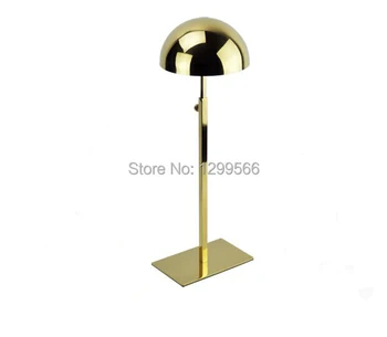 

6pcs Wholesale Titanium gold Stainless Steel Hat display rack cap showing stand wig hat display holder rack free shipping